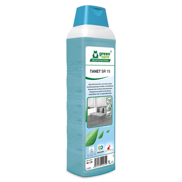 Tanet SR 15 Reiniger in 1L Flasche für stark verschmutzte Oberflächen.