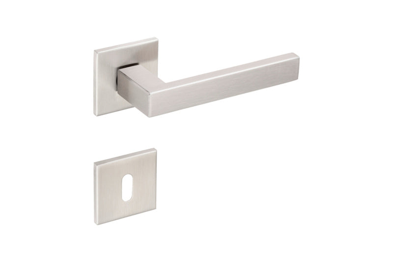 Edelstahl-Türdrücker für Wohn- und Privatbereiche mit modernem Design und CLICKFIX Mechanismus.