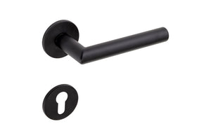 Türdrücker aus mattem Edelstahl mit ergonomischem Griff und CLICKFIX-Montagesystem für Wohnbereich