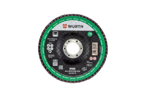 Lamellenfächerschleifscheibe LFSHLFSHB SP A2 mit lamellenartiger Struktur für effizientes Schleifen.