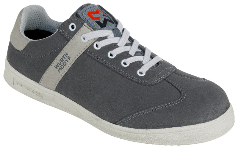 Grau Sicherheitshalbschuh S1P mit verstärkter Zehenkappe und rutschfester Sohle.