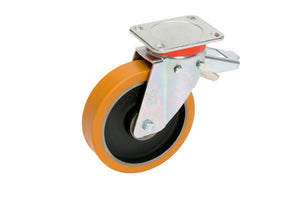 Robuste Schwerlastrolle D200 mit Kugellager für bis zu 1000 kg Lasten im Industrieeinsatz.