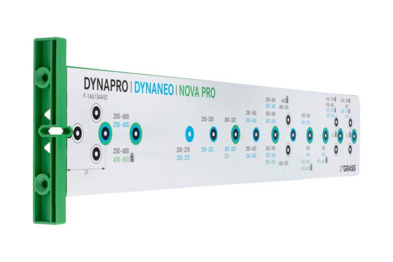 Korpusschienenbohrlehre BOLEHR-KORPSHN-NP/DP/DN VP mit klaren Markierungen und robustem Design.