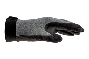 Sechs genähte Schutzhandschuhe mit robuster Beschichtung und ergonomischem Design für sicheren Griff.