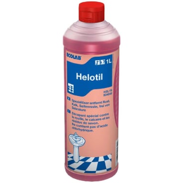 1 Liter Flasche Helotil Speziallöser mit praktischem Spraykopf zur vielseitigen Reinigung.