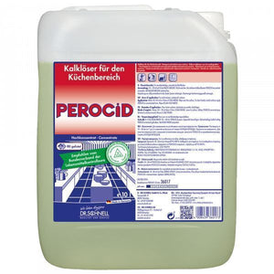 10 Liter Kanister Perocid Konzentrat Desinfektionsmittel mit Warnhinweis auf Augen- und Hautreizung