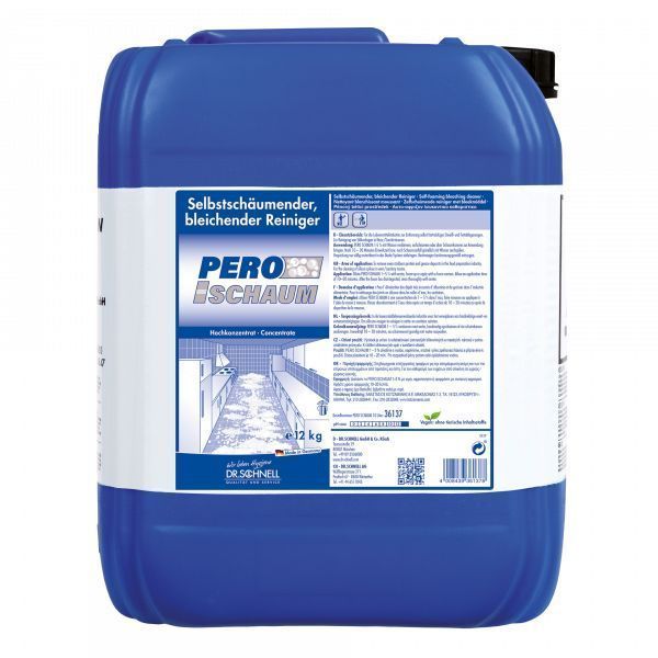 12kg Kanister mit stabilem Reinigungsschaum für verschiedene Oberflächen.