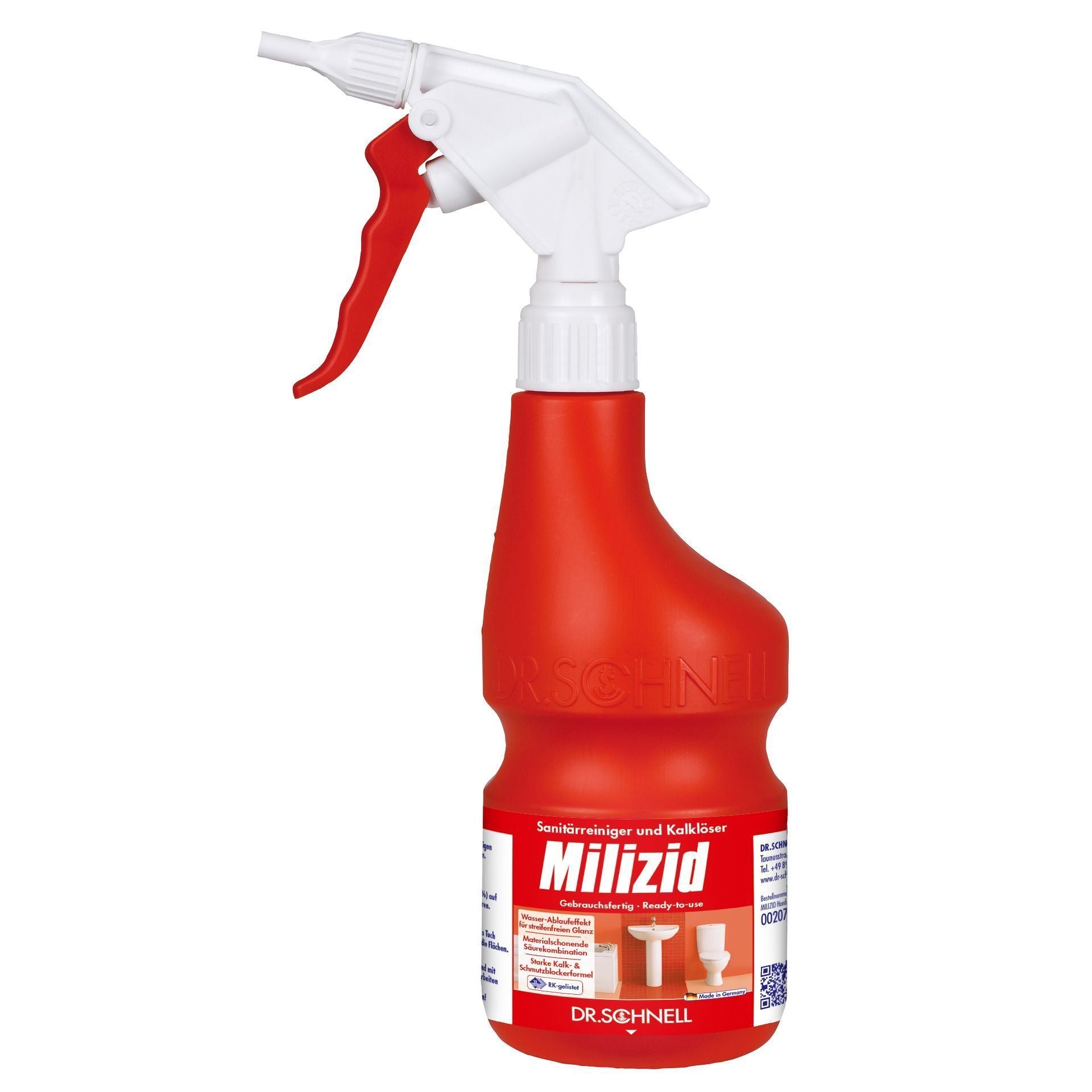 Reinigungshilfsmittel -Handsprüher MILIZID ECO, à 600ml, leer, rot mit Schaumdüse, 1 Leerflasche