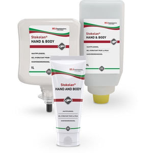 Stokolan Classic Pflegecreme in einer 1-Liter-Sofortflasche für V-Spender, parfümiert.