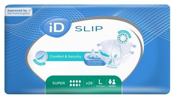 Inkontinenzsysteme -iD Slip Super, Gr.L, grün, 28 St/Btl.