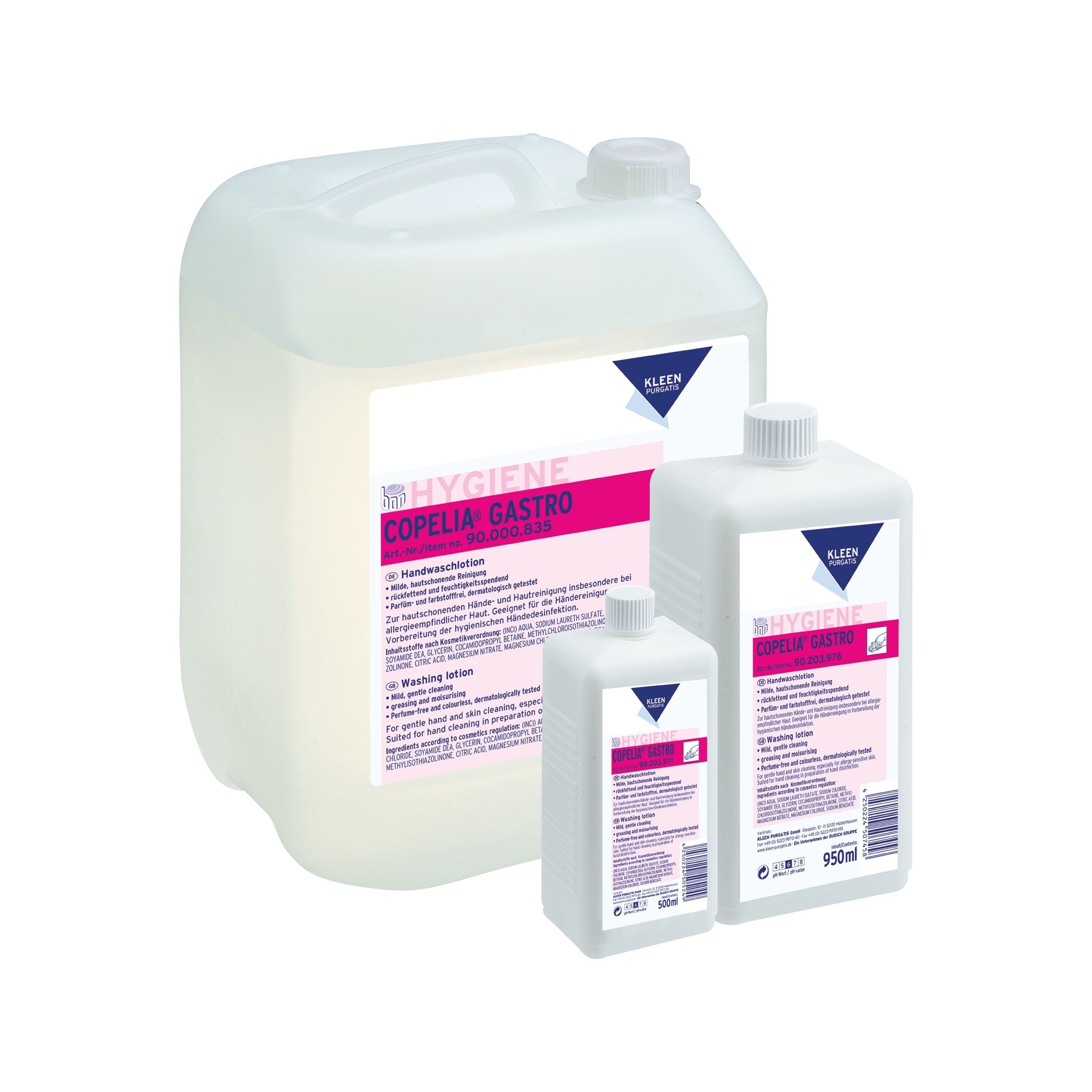 Ph-neutraler KP.COPELIA Gastro Cremeseife in einer 950ml Kartusche für sanfte Handreinigung.