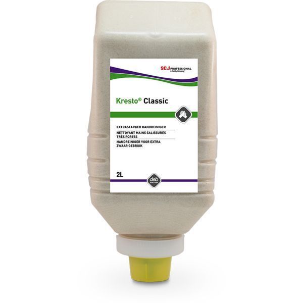 Kresto Classic Handreinigung 2L Softflasche mit Spender für stark verschmutzte Hände