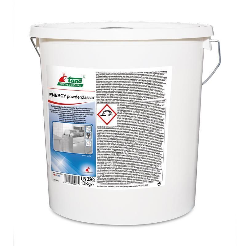 Ein 10kg Eimer mit Energy Powder Classic in Pulverform, fruchtig nach Zitrone.