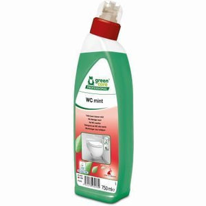 Grüne 750ml Flasche green care WC mint mit Minzduft zur Toilettenreinigung und Pflege.