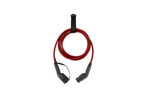 Four-meter power cable with a Type 2 connector for electric vehicle charging.
