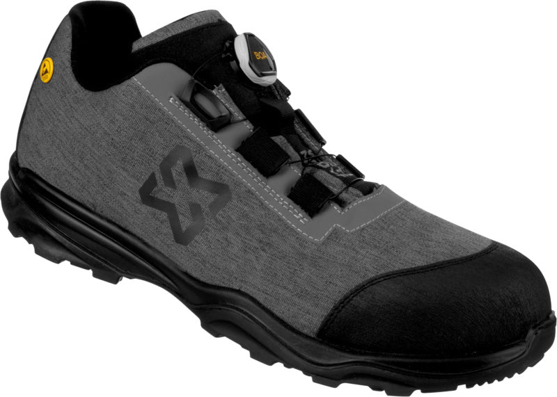 Sicherheitshalbschuh S3S in Anthrazit mit BOA-Verschluss und rutschfester Sohle.