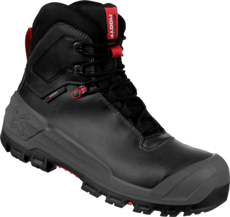 Schwarze Sicherheitsstiefel S7S-STIEFEL CRONOS HIGH mit rutschfester Sohle und Zehenschutz.