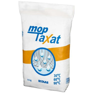 Bodenreiniger MopTaxat 15kg Sack von Ecolab mit Waschsymbolen.