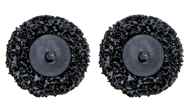 Zwei Nylon-Schleifscheiben mit Stufenform, 40 bis 75 mm Durchmesser, für Reinigung und Bearbeitung.