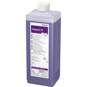 1L bottle of Desguard 20 disinfectant with clear labeling and secure cap.