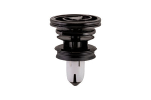 Black plastic clip with a 17.5mm diameter, packaged in a set of 25 units.