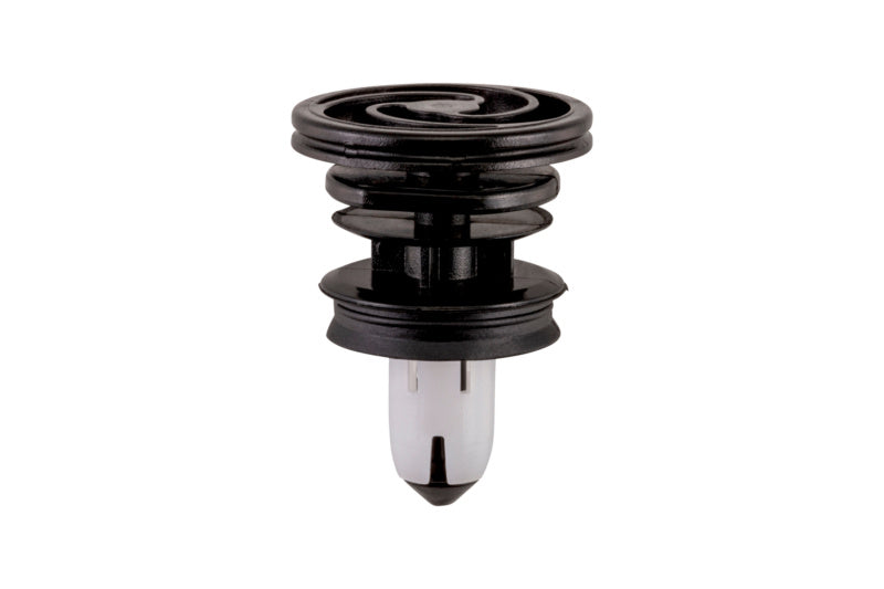 Black plastic clip with a 17.5mm diameter, packaged in a set of 25 units.