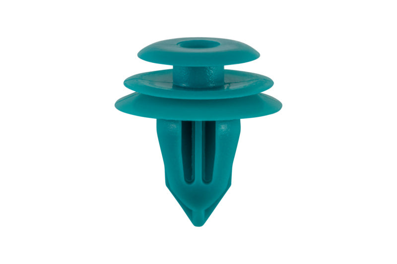 Green plastic clip with a diameter of 18.2mm, packaged in a set of 25 units.