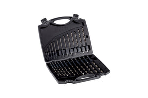 Set von Spiralbohrern aus Hochgeschwindigkeitsstahl für Metallbearbeitung in verschiedenen Durchmessern.