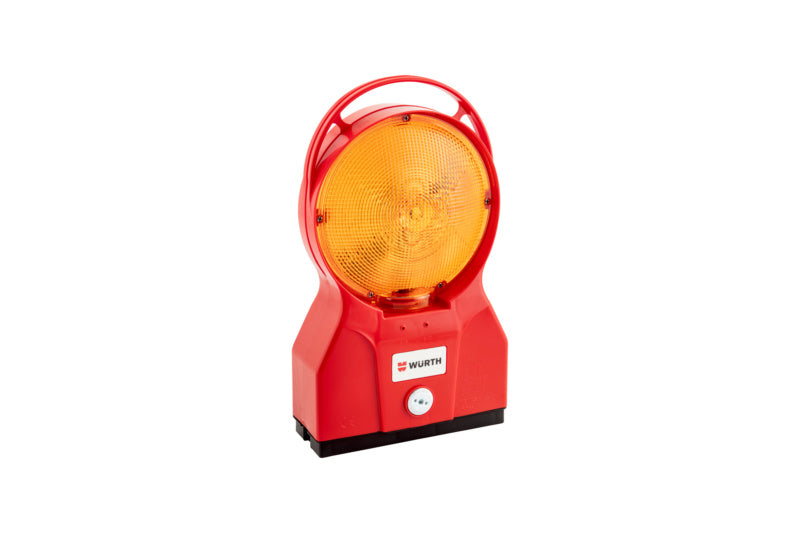 Robuste gelbe Baustellenleuchte mit stabilem Standfuß für optimale Helligkeit und Sicherheit.