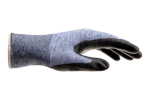 Schwarzer Schnittschutzhandschuh Level C, elastisch, atmungsaktiv, Packung mit 6 Stück.