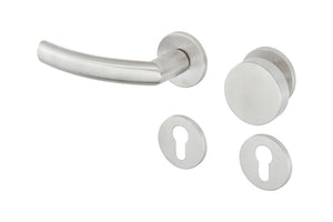 Edelstahl-Türdrücker für Wohn- und Privatbereich mit gebürsteter Oberfläche und ergonomischem Griff.