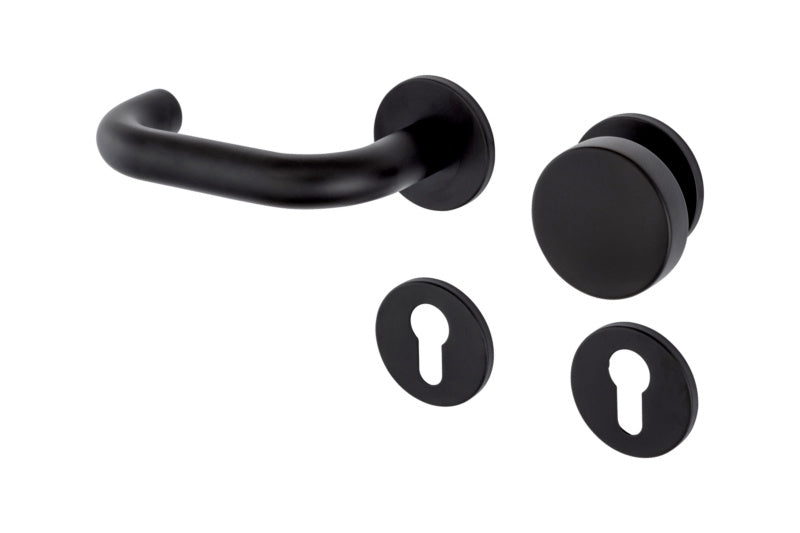 Edelstahl-Türdrücker mit mattem Finish, ergonomischer Form für einfachen Gebrauch im Wohnbereich.