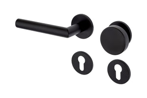 Türdrücker aus Edelstahl mit satinierter Oberfläche für Wohn- und Privatbereich, Modell TD-A2-A255-CLICKFX.