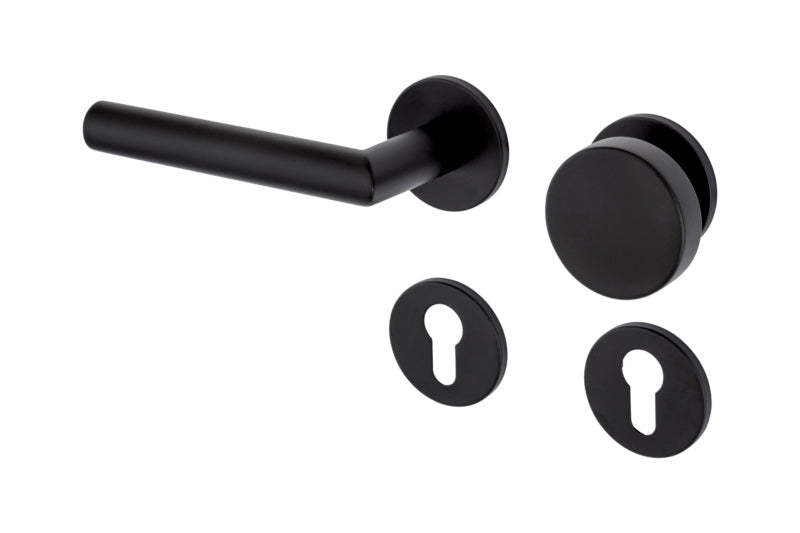 Edelstahl-Türdrücker mit ergonomischem Griff und versteckter Befestigung für elegantes Design.