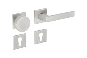 Türdrücker aus Edelstahl mit ergonomischem Design für Wohn- und Privatbereiche, Modell TD-A2-A275-CLICKFIX.