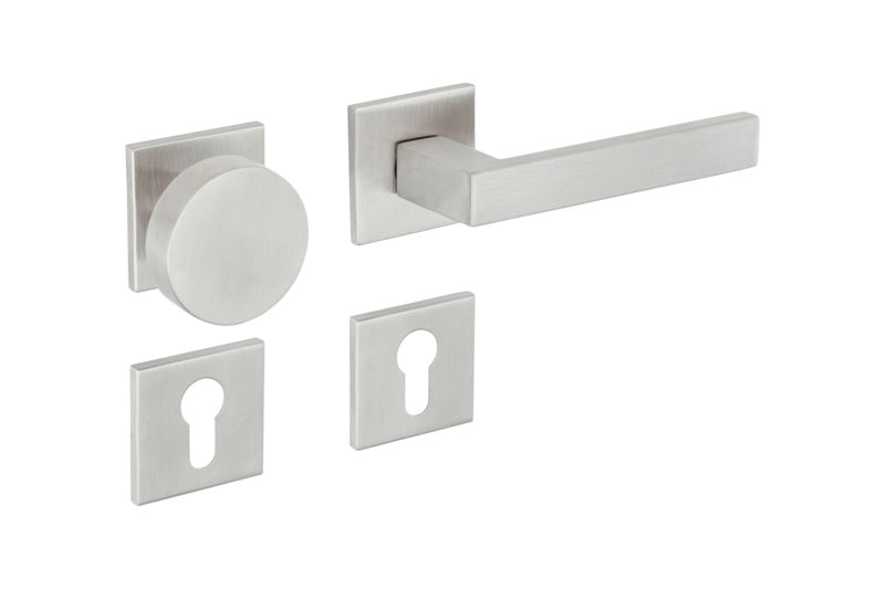 Türdrücker aus Edelstahl mit ergonomischem Design für Wohn- und Privatbereiche, Modell TD-A2-A275-CLICKFIX.