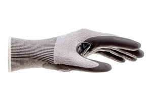 Schnittschutzhandschuh in Größe 9, grau mit rutschfester Oberfläche und ergonomischem Schnitt.
