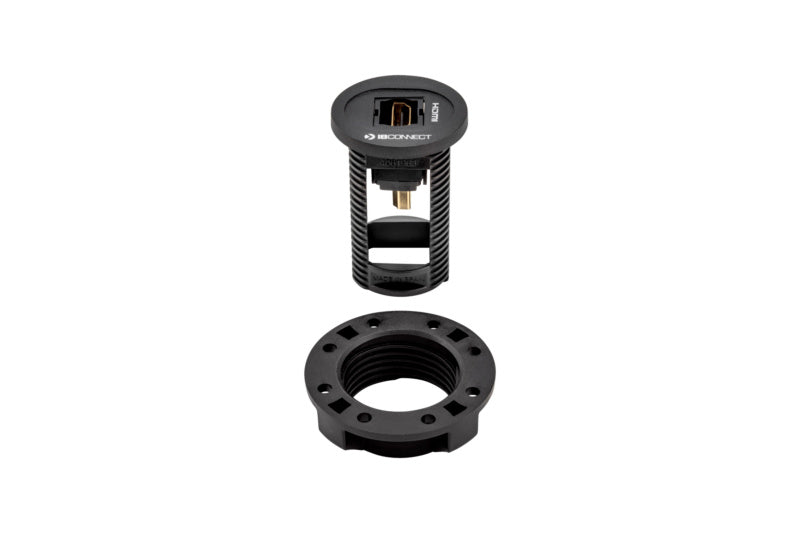 Schwarzer HDMI-Splitter mit kompaktem Design und zwei HDMI-Anschlüssen für 4K-Signale.