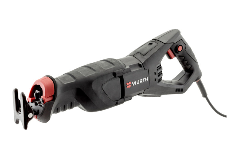 Elektro Säbelsäge mit ergonomischem Griff und Metallgehäuse in Grau und Schwarz.