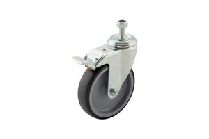 Lenkrolle mit 125 mm Durchmesser, 360-Grad-Drehmechanismus und integrierter Bremsfunktion.