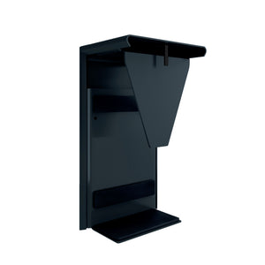 Schreibtischzubehör in Schwarz, designed for organizing computers and office equipment neatly.