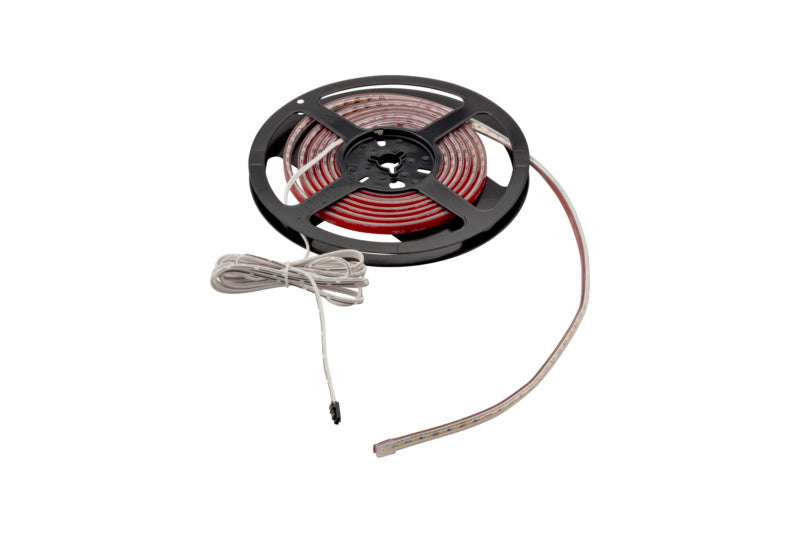 LED-Lichtleiste mit warmweißem Licht, 2,5 Meter lang, selbstklebend und flexibel.