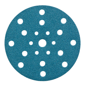 Set mit 100 Schleifpapierscheiben, 150 mm, verschiedene Körnungen, Multiloch für Trockenbetrieb