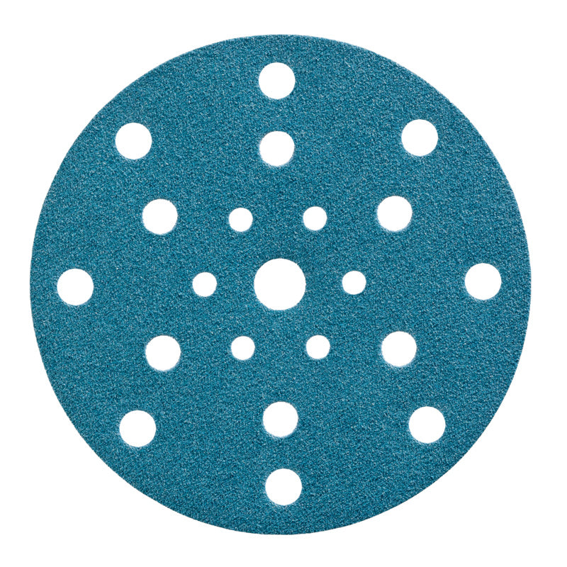 Set mit 100 Schleifpapierscheiben, 150 mm, verschiedene Körnungen, Multiloch für Trockenbetrieb