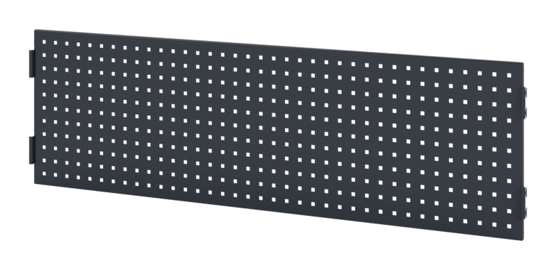 Graue Aufbauelement-Werkbank LOWAND mit großer Arbeitsfläche und stabilen Schubladen.