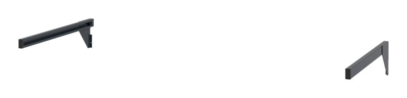 Anthrazitgraue Werkbank mit großzügiger Arbeitsfläche und Ablagefächern für Werkzeuge.