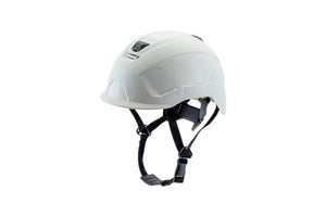 Schutzhelm SHTZHELM-SH3000-PLUS in Blau mit verstellbarem Kinnband und breitem Sichtfeld.