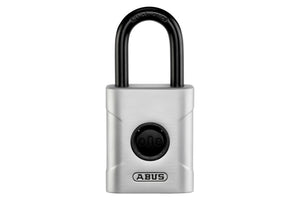 Robustes silbernes Vorhängeschloss VORHAENGSHLO-EVEROX-ONE-ZD-61 mit 50 mm Bügelhöhe.