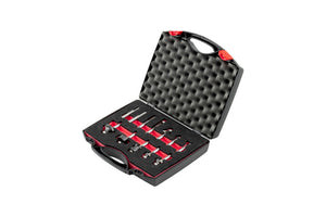 Set mit 12 Fräsern in einem stabilen Koffer, geeignet für Holz, Kunststoff und Aluminium.