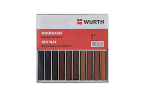 Retuschierwachs-Set mit verschiedenen Farben zur Reparatur und Farbkorrektur von Oberflächen.